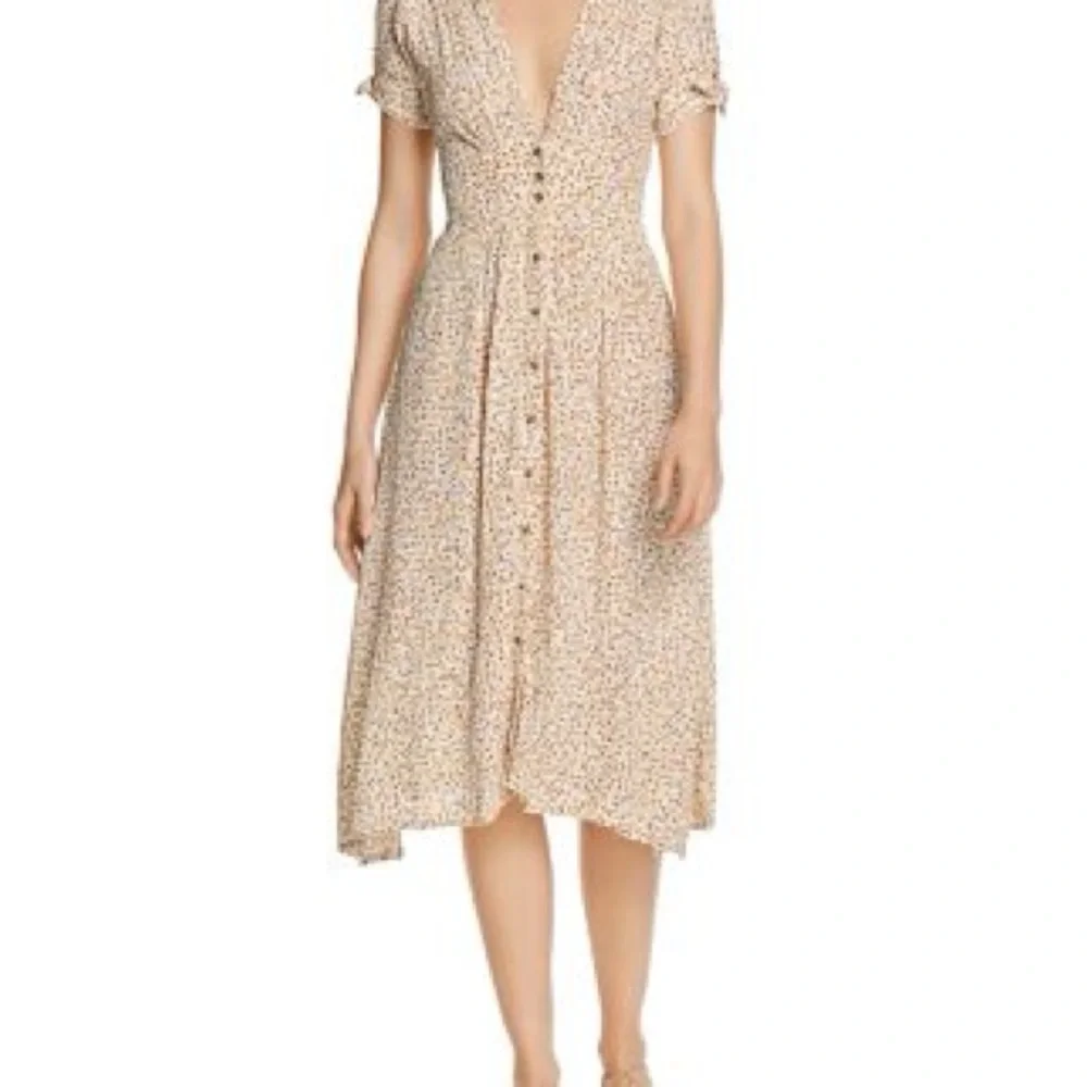 Faithfull the Brand Billie Midi Dress in Dahlia Floral Print size US4/AU8 - Picture 3 of 8